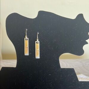 Sleek Gold and Silver Geometric Earrings